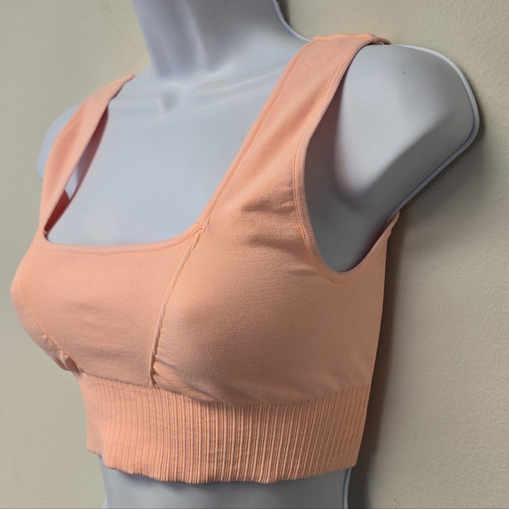 Free People Good Karma Square Neck Crop Top Bra Orange M / L - Picture 4 of 7